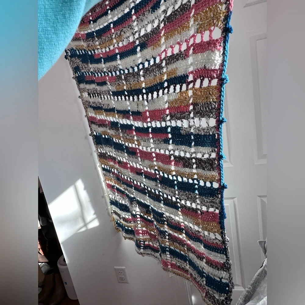 Handmade Cottage core Colorful Crochet Blanket